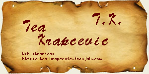 Tea Krapčević vizit kartica